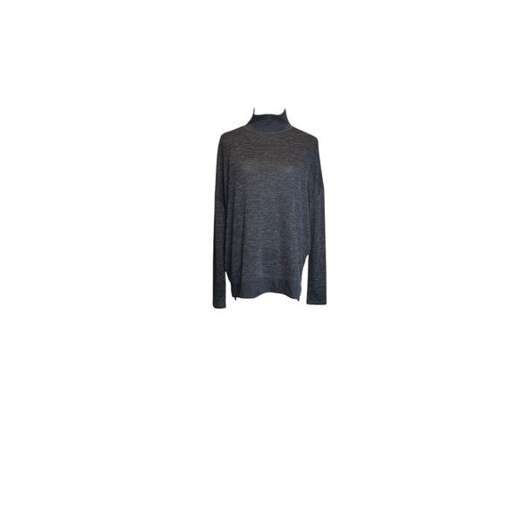 Time & Tru blue black marbled long sleeves mock neck sweater size Medium - Picture 6 of 9